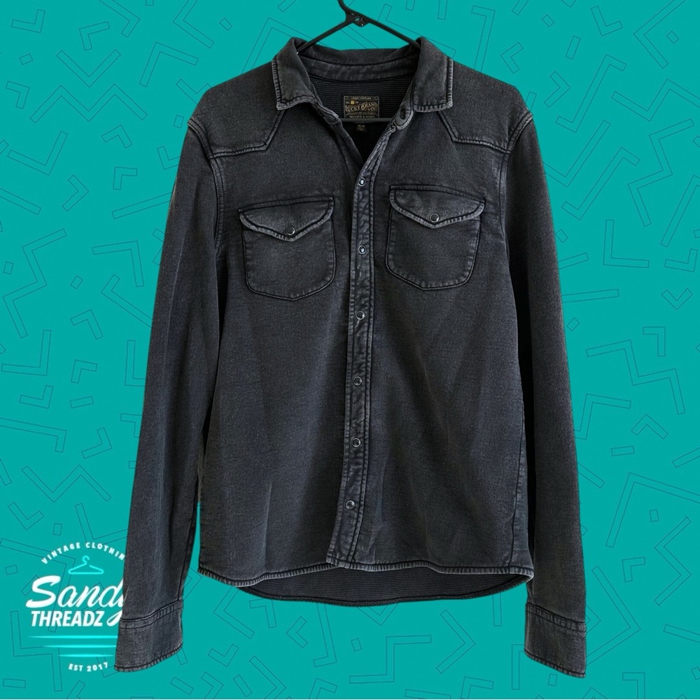 Lucky Brand pearl snap button shirt jacket - Picture 3 of 8